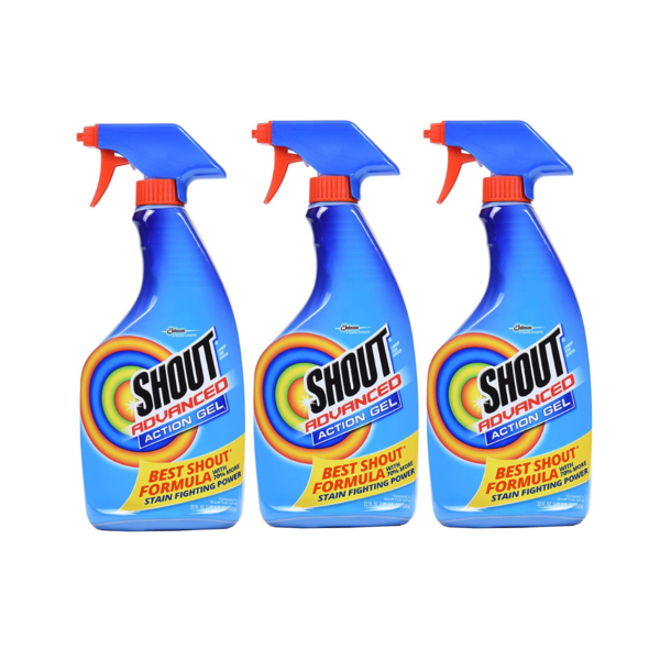 3 Pack Of Shout Advanced Spray And Wash Laundry Stain Remover Gel 22oz Bottles Via Amazon