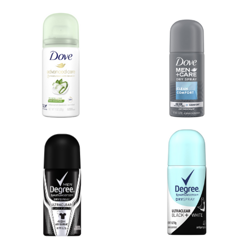 Free Sample Of Dove And Degree Spray Antiperspirant Deodorant