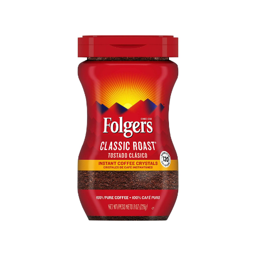 Folgers Classic Roast Instant Coffee Crystals 8oz Container Via Amazon