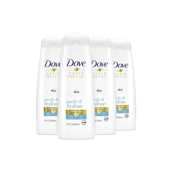 4 Bottles Of Dove Care & Protect Shampoo Via mazon