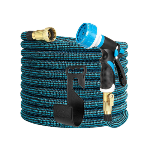 50ft Expandable Garden Hose with 8 Function Nozzle Via Amazon