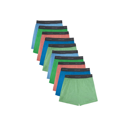 10-Pack Fruit of the Loom Boys' Boxer Shorts Via Amazon