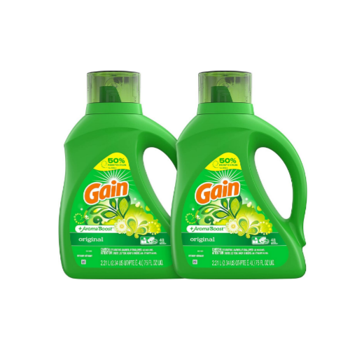 6 Gain Laundry Detergent Liquid Plus Aroma Boost, Original Scent Via Amazon