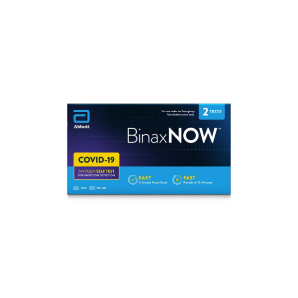 Pack Of 2 BinaxNOW COVID‐19 Antigen At Home Self Test Via Walmart