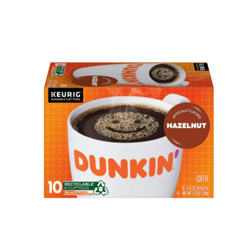 Dunkin' Hazelnut Flavored Coffee, 10 Keurig K-Cup Pods Via Amazon