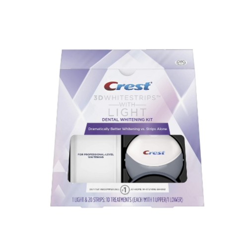 Crest 3D White Whitestrips with Light, Teeth Whitening Strips Kit, 10 Treatments Via Amazon