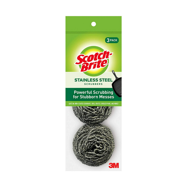 3 Pack Of Scotch-Brite Stainless Steel Scrubbers Via Amazon