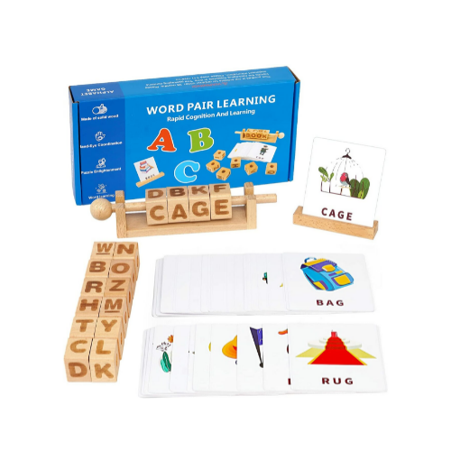 ABC Learning Wooden Alphabet Puzzle, Spelling Game Via Amazon