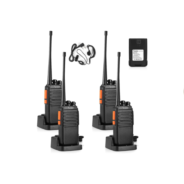 Set Of 4 Two Way Radios with Earpiece Headsets Via Amazon