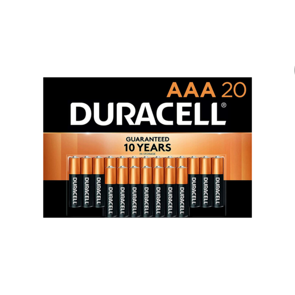 20 Duracell AAA Alkaline Batteries via Amazon