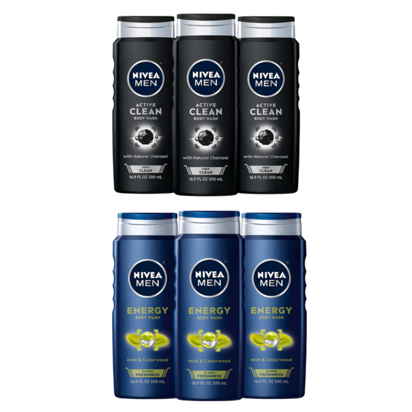 3 Bottles Of Nivea Men Energy 3-in-1 Body Wash Via Amazon
