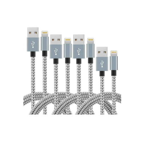 4Pack (3ft 6ft 6ft 10ft) iPhone Charger Cables Via Amazon