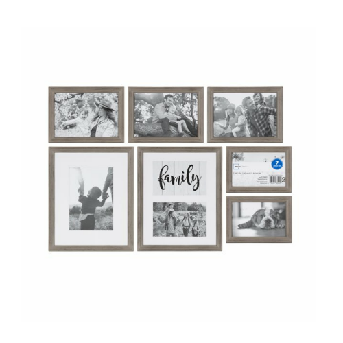 7 Piece 4 x 6, 5 x 7 and 8 x 10 Wall Picture Frame and Gallery Wall Via Walmart