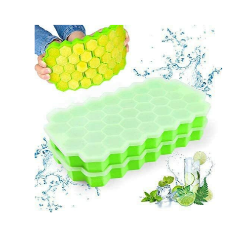 2 Pack Silicone Flexible Ice Cube Trays with Lid Via Amazon
