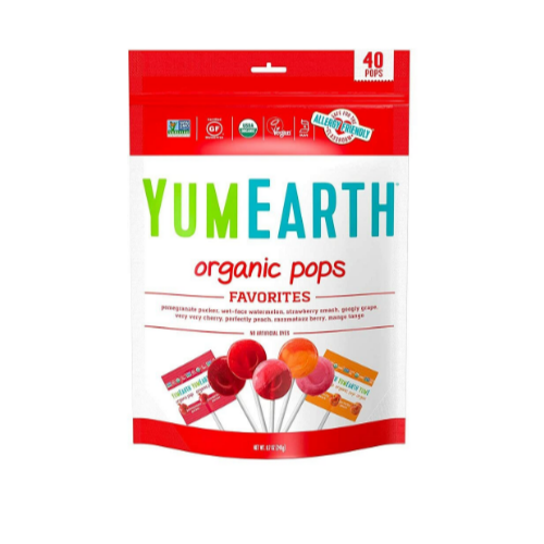 40 Yum Earth Organic Lollipops, Assorted Flavors, 8.7 Ounce, Via Amazon