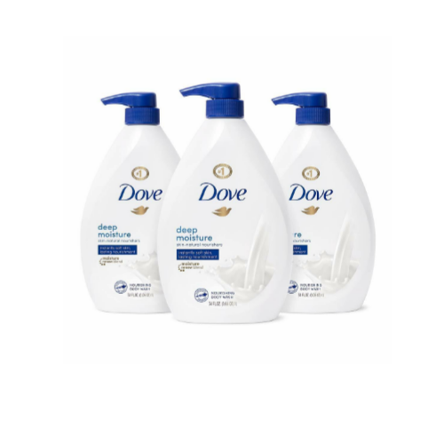 3 Count Dove Body Wash with Pump with Skin Via Amazon