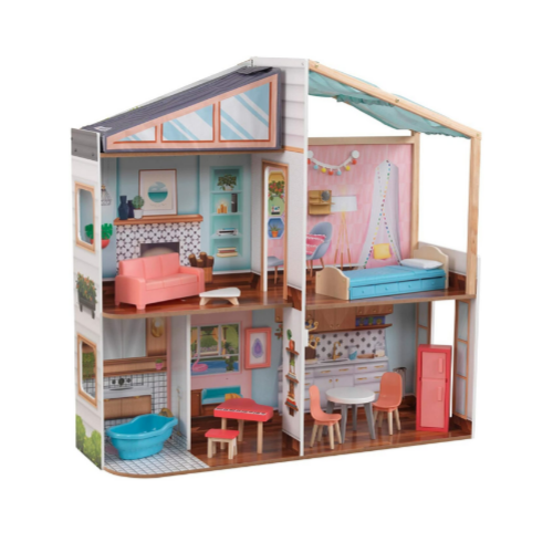 KidKraft Magnetic Makeover Wooden Dollhouse with Magnets