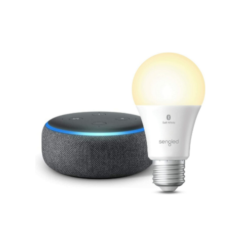 Echo Dot (3rd Gen) Smart speaker with Alexa + Get Free Bluetooth Bulb Via Amazon