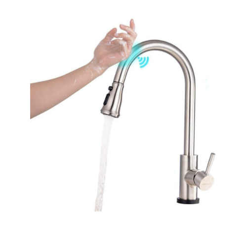 Kitchen Sink Faucet with Pull Down Sprayer, Touch Activated  Via Amazon