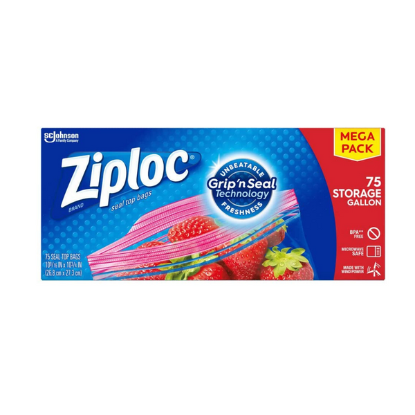75 Ziploc Gallon Food Storage Bags Via Amazon