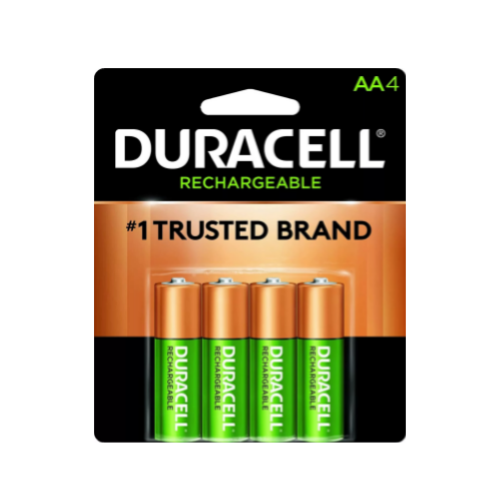 4-Pack Duracell Rechargeable AA Batteries Via Amazon