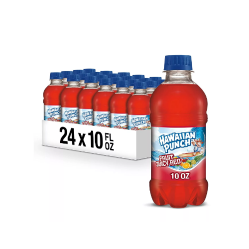 24-Pack Hawaiian Punch Fruit Juicy Red, 10 fl oz bottles (OK Kosher) Via Amazon