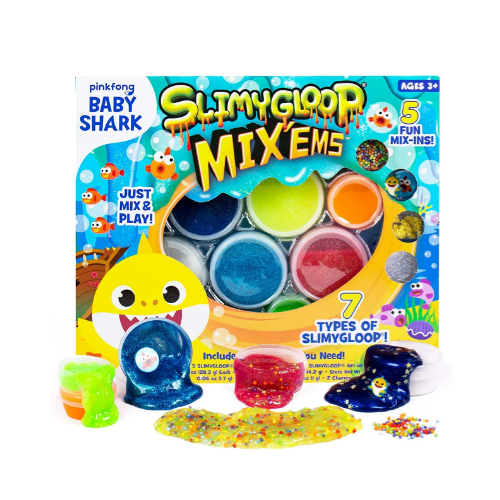 Baby Shark 7 Types of Gooey, Putty, Stretchy Slime Via Amazon