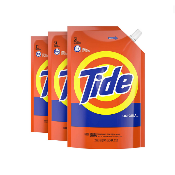 3 Tide Liquid Original Detergent Pouches 93 Total Loads
Via Amazon