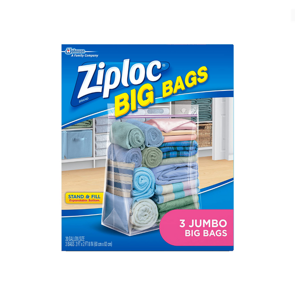 3 Jumbo Ziploc Clothing Bags Via Amazon