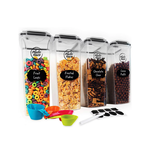 4-Pack Large Cereal Containers Storage Set Via Amazon