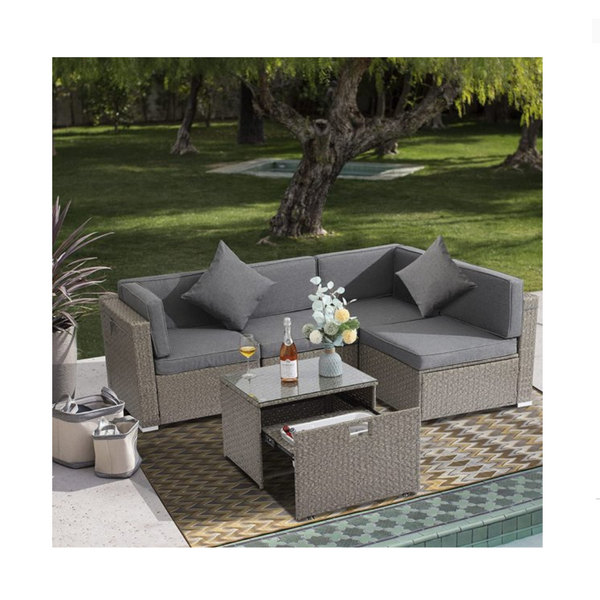 5 Piece Outdoor Sectional Patio Furniture Set Via Walmart
