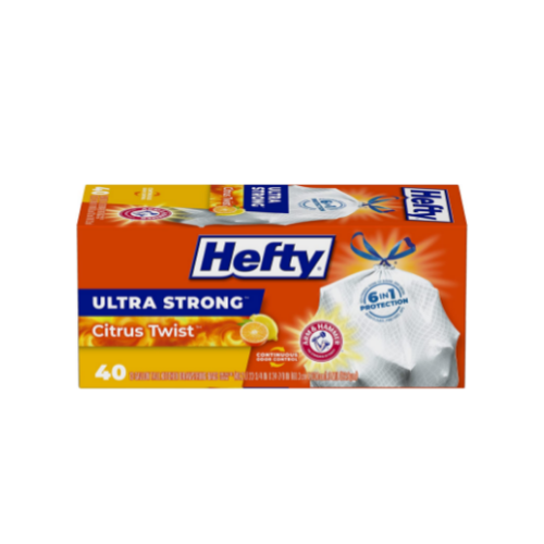 40 Hefty Ultra Strong Tall Kitchen Trash Bags, 13 Gallon Via Amazon
