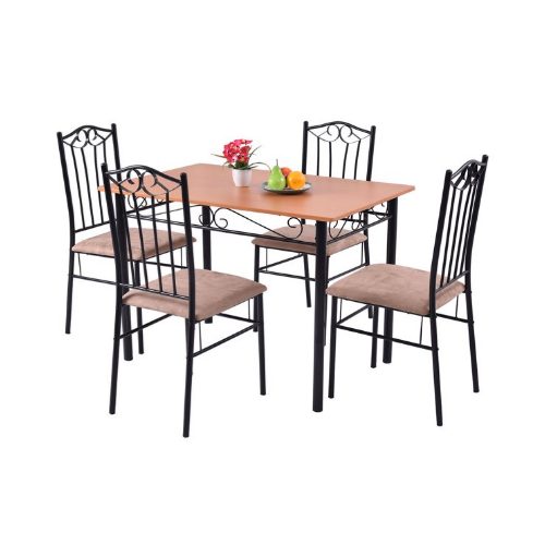 5 Piece Dining Set Wood Metal Table and 4 Chairs Via Walmart