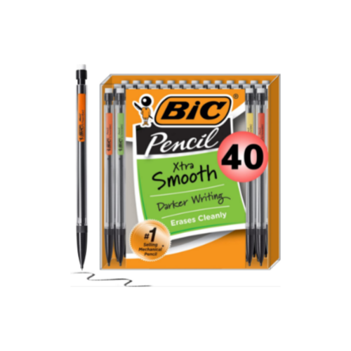 BIC XtraSmooth Mechanical Pencils With Erasers, 40Count Via Amazon