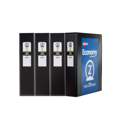 4-Pack Avery Economy View Binder 2" Via Amazon
