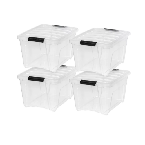 4-Pack IRIS USA 32 Qt. Plastic Storage Bins Via Amazon