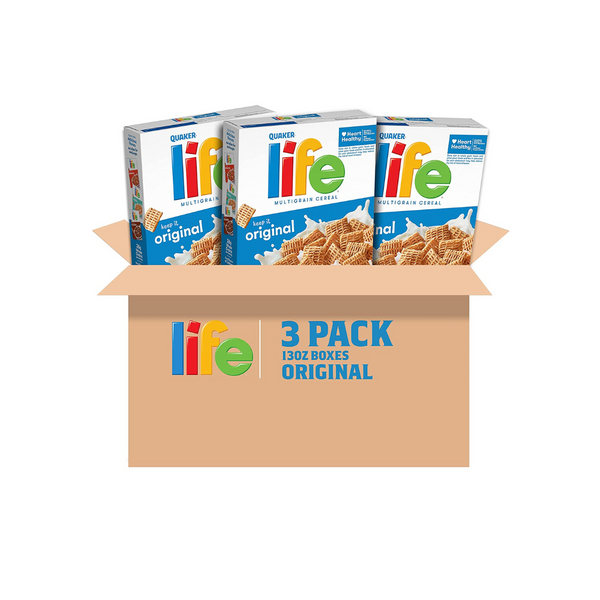 3 Pack Life Breakfast Cereal, Original, 13oz Boxes Via Amazon