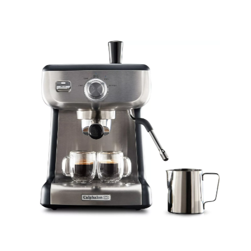 Calphalon Espresso Machine with Tamper, Milk Frothing Pitcher, and Steam Wand Via Amazon
