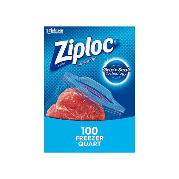 100 Ziploc Quart Food Storage Freezer Bags Via Amazon