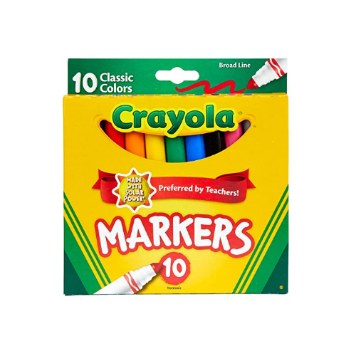 Crayola Broad Line Markers, Classic Colors 10 Each Via Amazon