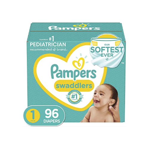 Pampers Swaddlers Disposable Baby Diapers, Size 1, 96 Count Via Amazon