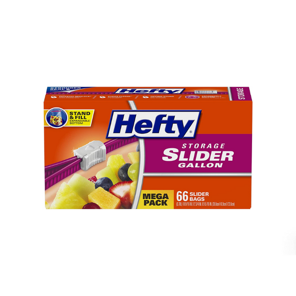 66 Hefty Slider Storage Bags, Gallon Size Via Amazon