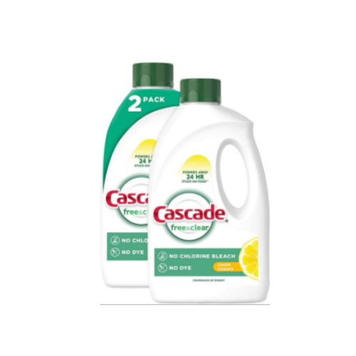 2-Pack Cascade Free & Clear Gel Dishwasher Detergent Liquid Gel Via Amazon