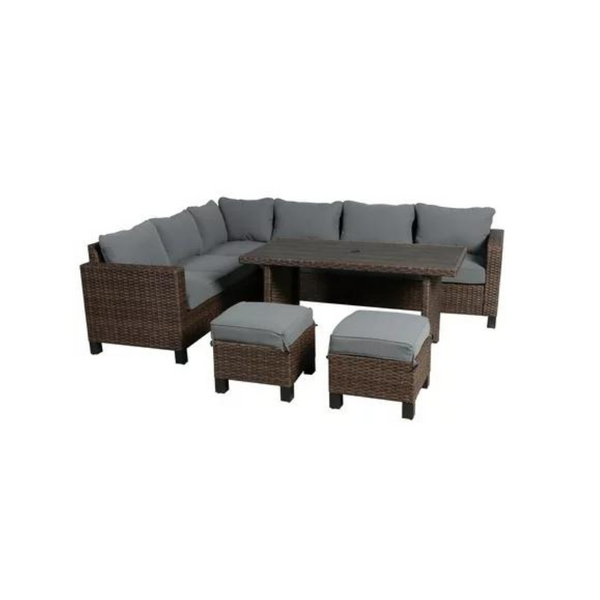 5-Piece Outdoor Furniture Wicker Patio Sectional Dining Set Via Walmart