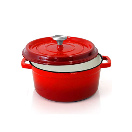 NutriChef Enameled Cast Iron Dutch Oven, 5-Quart Via Amazon
