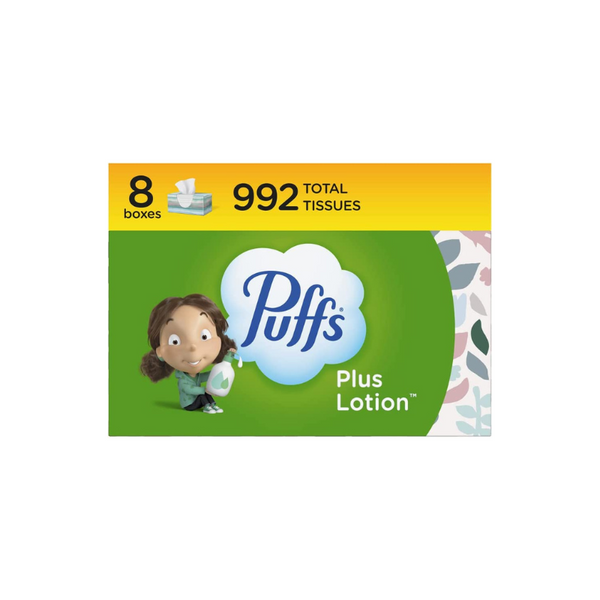 24 Family Boxes of Puffs Plus Lotion Facial Tissues