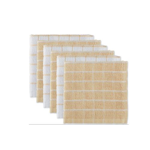 6-Piece Terry Collection Windowpane Dishcloth Set, 12x12 Via Amazon