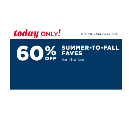 60% OFF On Kids & Adults Clothing From Old Navy