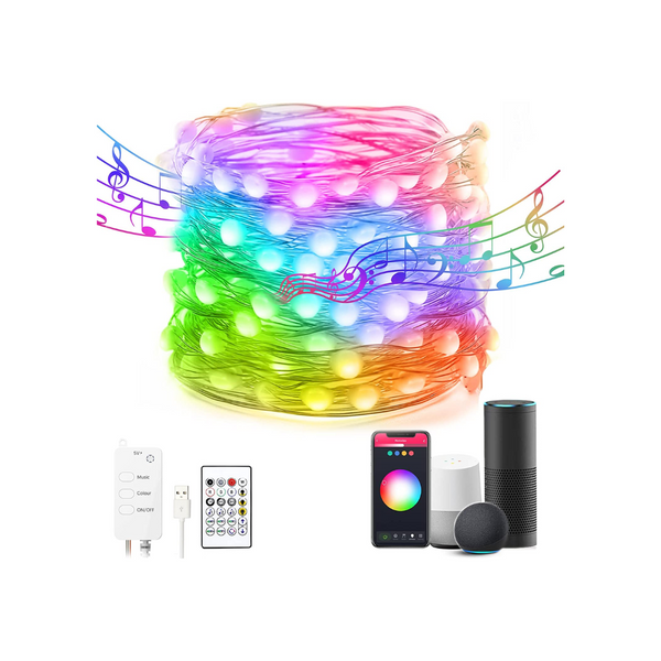 32.8ft Smart Fairy Lights Works with Alexa Google Via Amazon