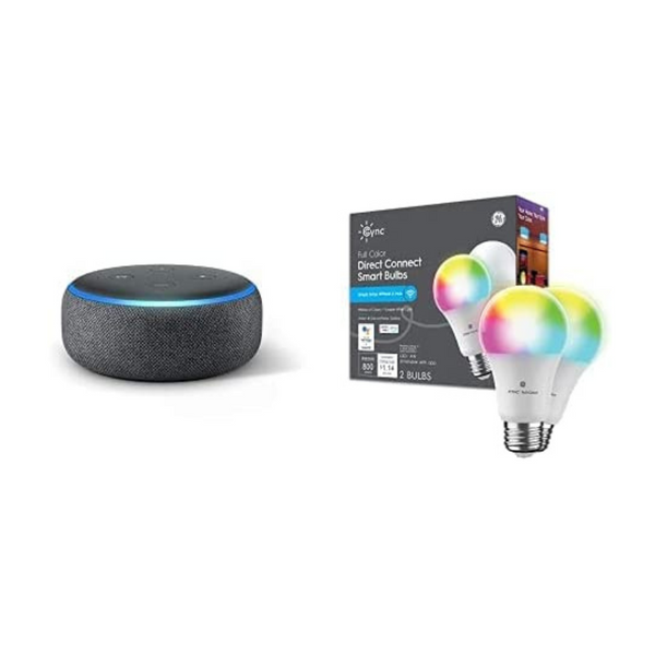 Echo Dot with 2-Pack GE Smart LED Color Bulbs
Via Amazon